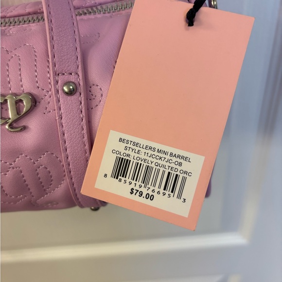 NWT Juicy Couture Orchid Colored Barrel Shaped Handbag - Picture 7 of 8